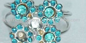 Glass Beaded Blue Napkin Ring