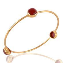 Gemstone Gold Plated Brass Bangle Jewelry