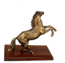 BRONZE FINISH JUMPING HORSE STATUE