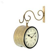Embossed Brass Antique Wall Hanging Clock