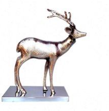 NICKLE PLATED STANDING REINDEER STATUE