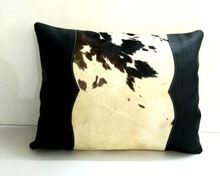 Hair on Leather Cushion Cover