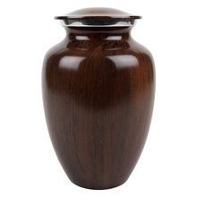 Wood Finished Aluminum Cremation Urn