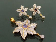 American Diamond Pendant Set