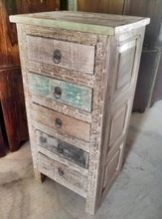Wood Carving 5 Drawers Chest