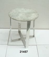 Center Steel Table with Marble Top