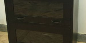 Iron Glass Media Cabinet