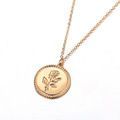 Gold Rose Flower Charm Pendant