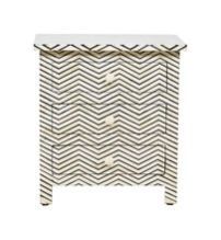 Bone Inlay 3-Drawer Bedside