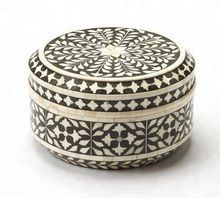 Traditional Round Bone Inlay Storage Box