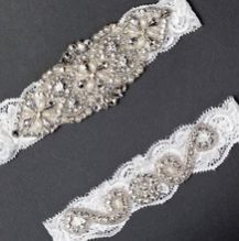 Vintage White Lace Wedding Garter Set