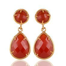 Red Onyx Gemstone Drop Dangle