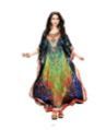 Printed Multi Color Satin Silk Kaftan
