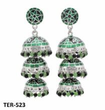 Floral Enamel Drop Dangle Earrings