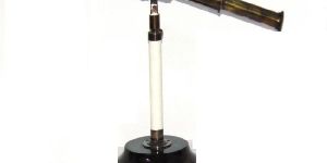 Nautical Brass White Telescope on Base