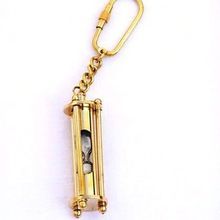Nautical Sand Timer Gift Brass Key Chain
