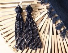 Seed Bead Black Earrings