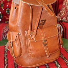 Tan Leather Backpack
