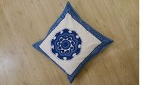 Cotton Blue Block Print Cushion Cover
