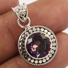 MYSTIC QUARTZ Round Faceted Gems Pendant