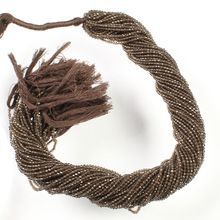 Smoky Quartz Faceted Rondelle Micro Beads