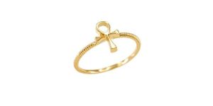 Gold Plated Cross Ring