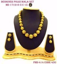 Designer Real Golden Beaded Mala Necklace