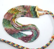 Tourmaline Faceted Rondelle Beads Necklace