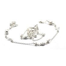 Beaded Silver Anklet