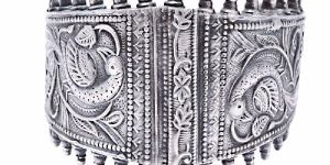 Oxidised Silver Peacock Adjustable Bangle