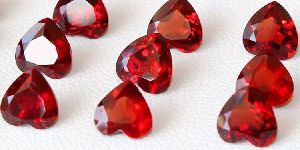 Red Garnet Heart Cut Gemstone