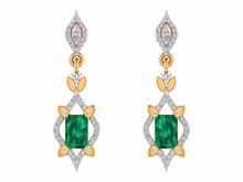 Round Emerald Diamond Earrings