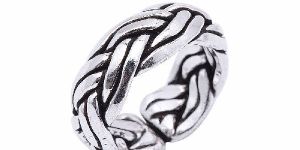 Vintage Tribal Oxidised Sterling Silver Ring