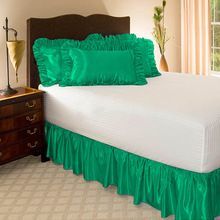 Plain Elastic Satin Bed Skirt