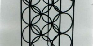 6 Bottle Wood Handle Iron Wine Rack