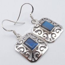 BLUE FLASH LABRADORITE TRADITIONAL CELTIC Earrings