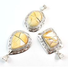 Silver Brecciated Mookaite Pendant