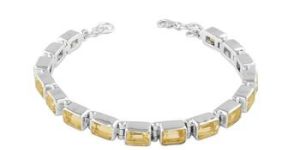 Sterling Silver Jewelry Citrine Stone Bracelet