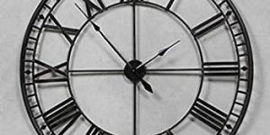 ROMAN NUMBERS IRON WELL CLOCK