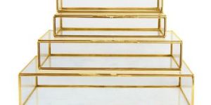 Brass Plated Gold Glass Box