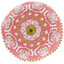 Embroidered Round Cushion Cover