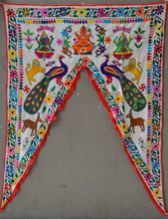 Ganesha God Indian Toran Temple Decor Door Arch Curtain