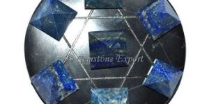 Lapis Lazuli Pyramids with Black Agate Base