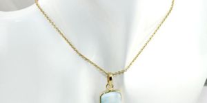 Gold Plated Caribbean Larimar Necklace