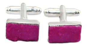 Pink Druzy Cufflinks