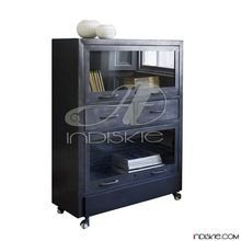 Industrial Iron Metal Display File Rack Shelves Bookcase