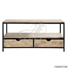 Vintage Industrial Media Console Table
