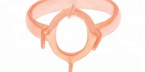 Gorgeous Rose Gold Oval Shape Silver Ring
