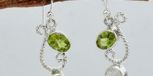 Moonstone Peridot Gemstone Earrings