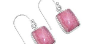 Pink Oval Hook Dangle Earrings